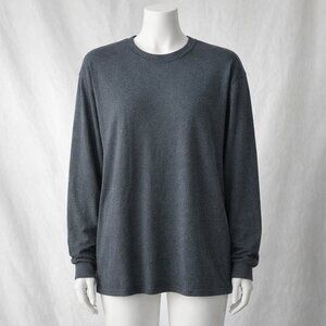 Gildan Ultra Cotton Long Sleeve Shirt Big Man 4XL plus dk gray thick casual cozy